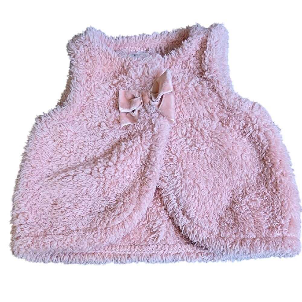 Carters‎ Fuzzy Vest With Bow, Pink, Girls Size 6 Months